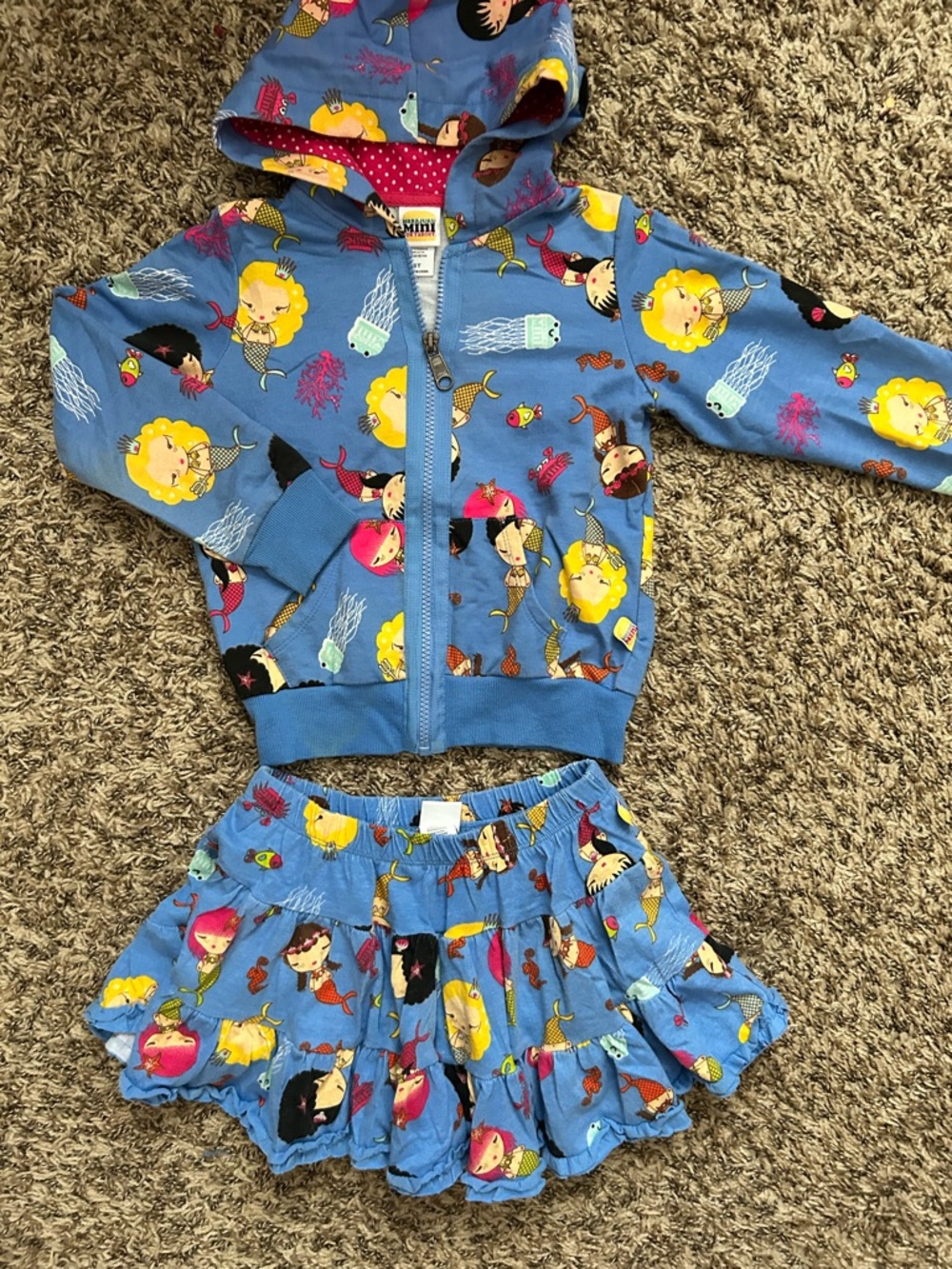 Harajuku Lovers for Target Blue Mermaid Print Hoodie & Skirt Set